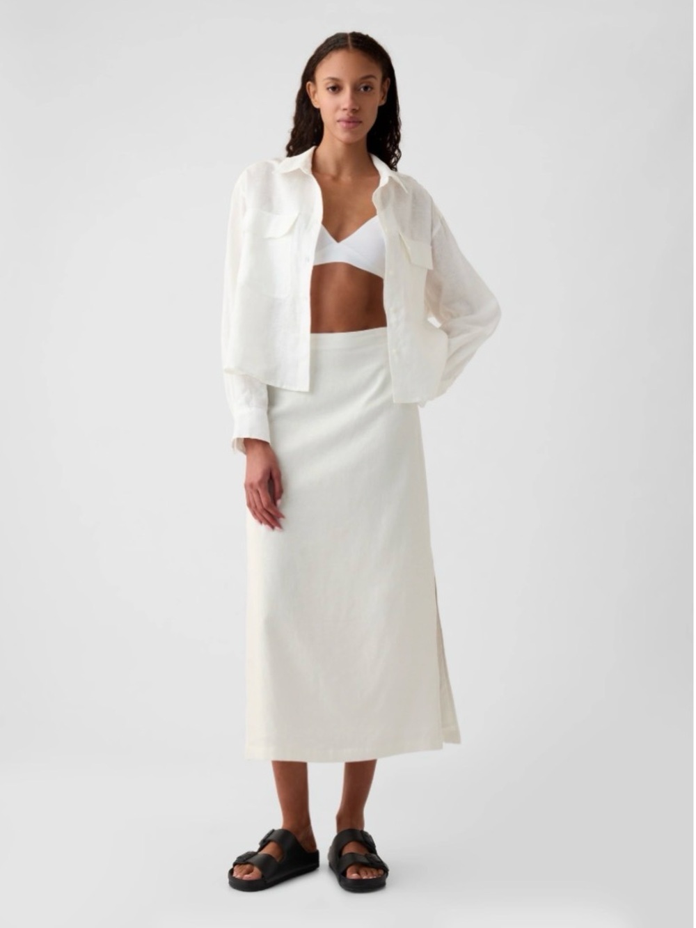 GAP White Linen Cotton Skirt Set - Picture 1 of 10